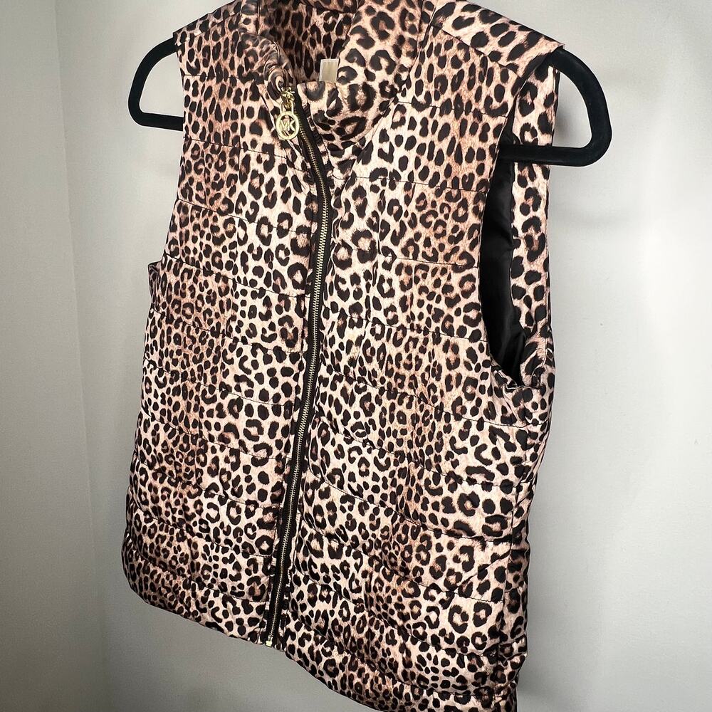 Michael Kors Leopard Puffer Vest Size M - Picture 4 of 8